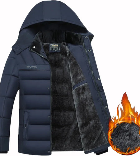 Men's Winter Jacket Fashion Hooded Winter Coat Men's Thick Warm  Windproof Gift For Father Husband Parka Large Size