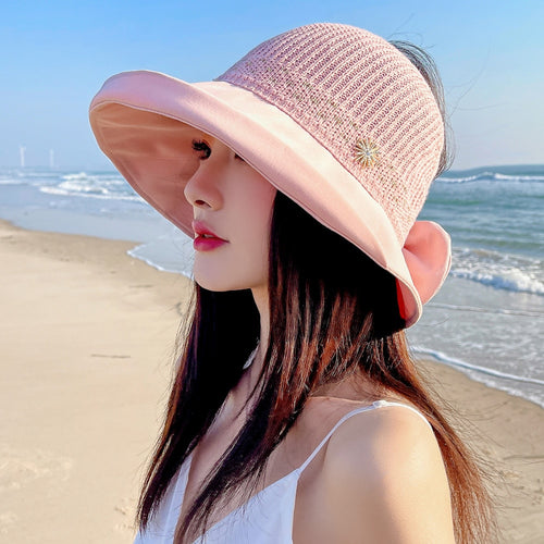 Load image into Gallery viewer, Summer Hats For Women Fashion Pattern Design Straw Hat  Empty Top Sun Hat Travel Beach Hat
