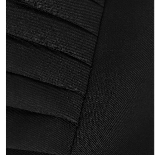 Load image into Gallery viewer, Women Black Color-block Pleated Big Size  Strap Dress New Square Collar Sleeveless Fashion Tide Spring Autumn 2025 1DH6342
