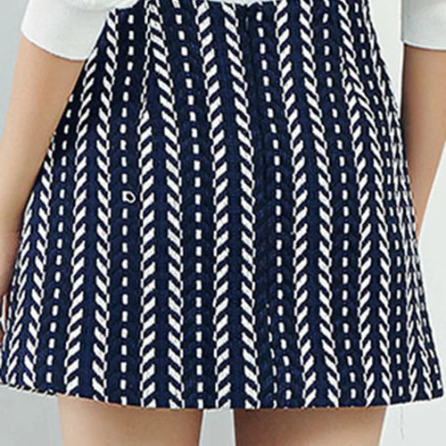 Load image into Gallery viewer, Striped Casual Colorblock Skirt For Women High Waist A Line Asymmetrical Mini Skirts Female Summer Clothing Fashion
