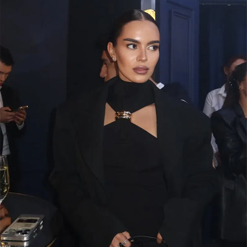 Load image into Gallery viewer, Turtleneck Basic Knit Tank Tops Women Vest Pullovers Metal Ring Camisole Sleeveless Skinny Knitted Tops Y2K Cropped Top
