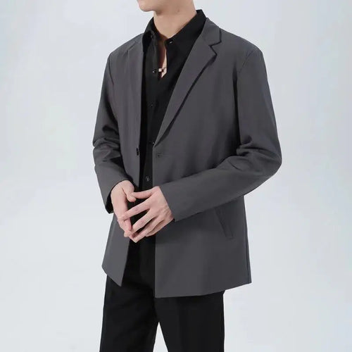 Load image into Gallery viewer, Men's Suit Jacket Spring Autumn Business Style Casual New Korean Trendy Solid Color Turn-down Collar Loose Suits 9W1204

