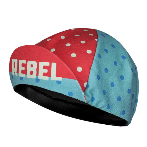 Load image into Gallery viewer, Classic Combination Of Red And Blue White Dot Polyester Cycling Caps Moisture Wicking Quick Dry Sports Balaclava Unisex Bike Hat
