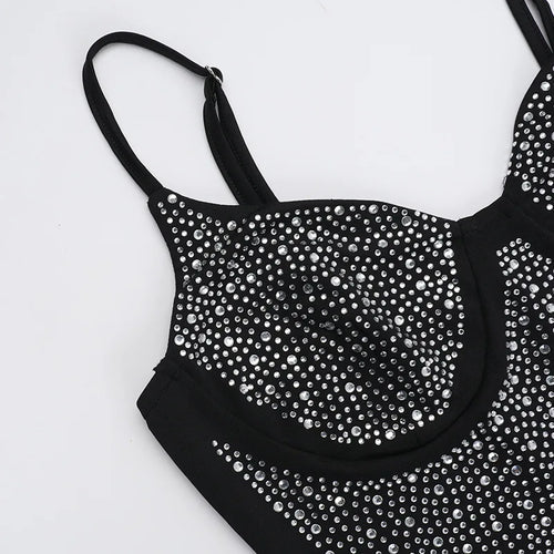 Load image into Gallery viewer, Glitter Spaghetti Strap Sexy Maxi Dress For Women Black Sparkle Off-shoulder Backless Bodycon Club Party Long Dress
