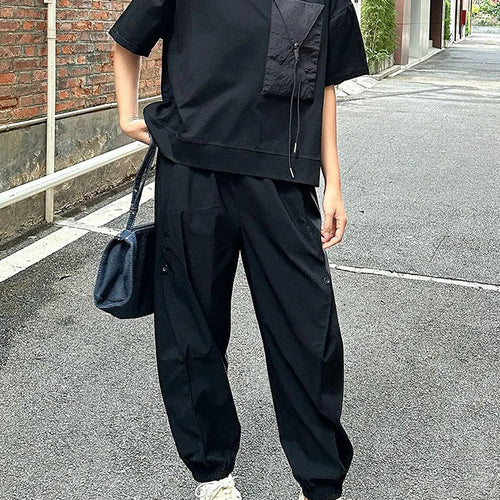 Load image into Gallery viewer, High Elastic Waist Black Brief Pocket Casual Harem Pants New Trousers Women Fashion Tide Spring Autumn 2025 1DJ0897
