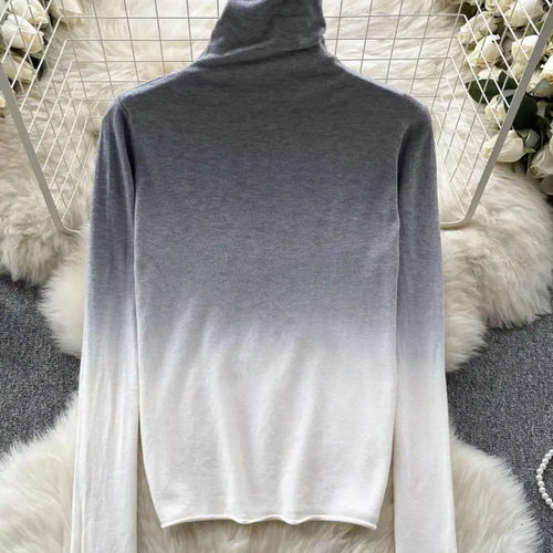 Load image into Gallery viewer, Women Vintage Elegant Long Sleeved Gradual Knitted Sweater Female Autumn New Turtleneck Slim Pullover Tops Fashion Versatile Y2k
