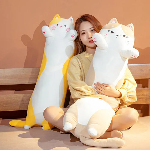 Load image into Gallery viewer, 130cm Kawaii Soft Long Cat Pillow Stuffed Plush Toys Nap Pillow Home Comfort Cushion Boy Girl Birthday Gift Cute Plushies
