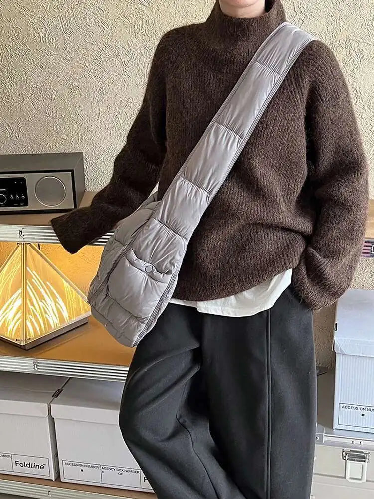 Black Casual Big Size Knitting Sweater Turtleneck Long Sleeve Women Pullovers New Fashion Tide Spring Autumn 2025 1DH8308