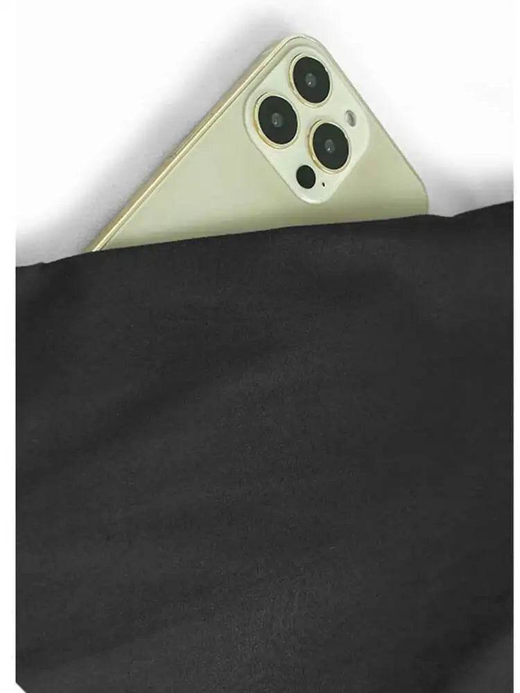 Women Black Pleated Color-block Big Size Midi Dress New Round Neck Short Sleeve Fashion Tide Spring Summer 2025 1DH5237