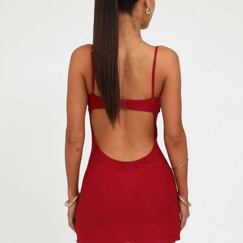 Load image into Gallery viewer, Sexy Spaghetti Strap Elastic Tight Skirt Women Backless Printed Slim Dress Female Autumn New 2024Party Vacation Clothing
