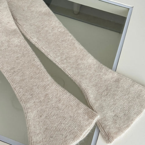 Load image into Gallery viewer, Korean Fashion Khaki Long Sleeve Versatile Sweater Women Autumn Winter Elegant Off Shoulder Pearl Knit Cotton Tops Popular Trend
