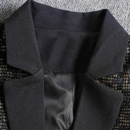 Load image into Gallery viewer, Women Black Brief Big Size Pocket Elegant Blazer New Lapel Long Sleeve Jacket Fashion Tide Spring Autumn 2025 CPG2601
