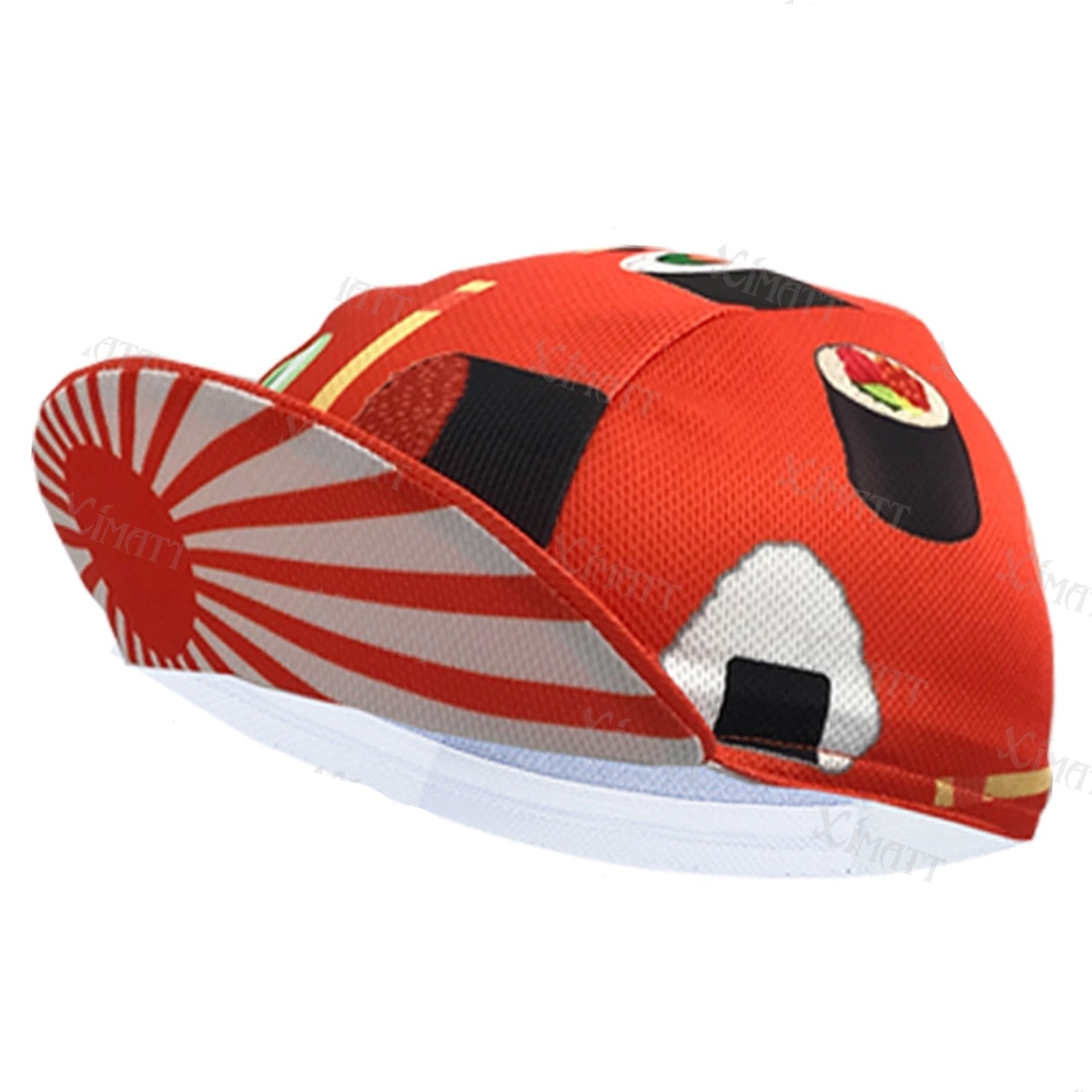 Japan Sushi  Salmon Print Polyester   Cycling Caps Pink Black White Quick Drying Summer Sports  Bicycle  Balaclava