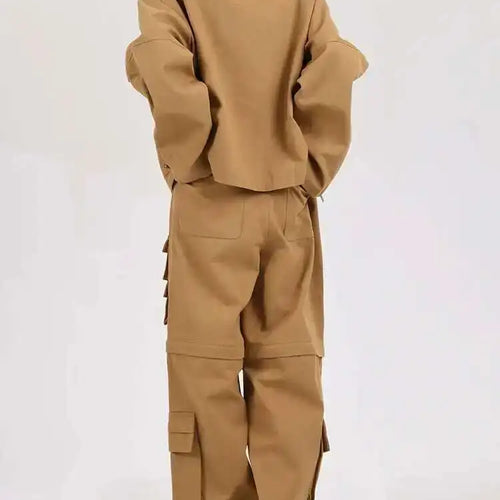 Load image into Gallery viewer, Khaki Big Size Coat Wide Leg Pants Two Piece Suit New Lapel Long Sleeve Women Fashion Tide Spring Autumn 2025 28W105
