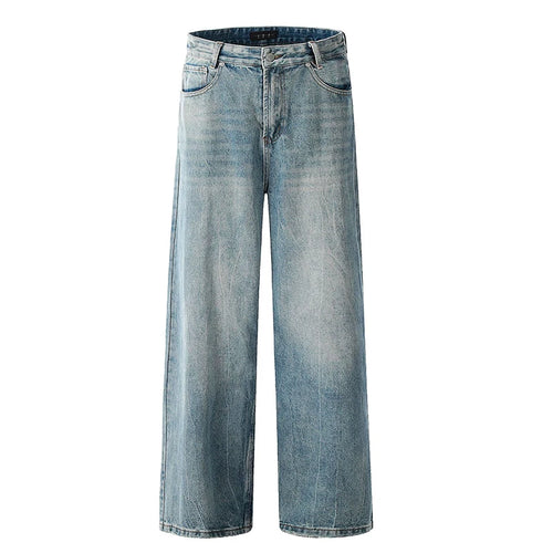 Load image into Gallery viewer, Men's Jeans New High Street American Style Bamboo Pattern Distressed Washed Denim Pants Loose Wide Leg Casual 9W1733
