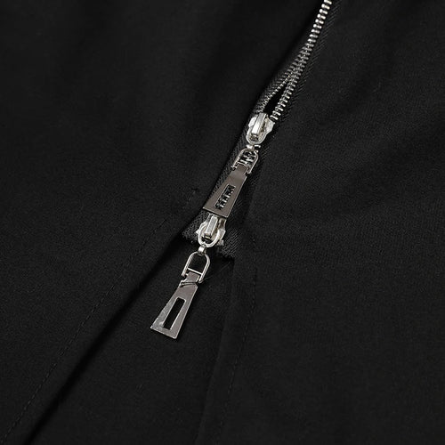 Load image into Gallery viewer, Women Black Zipper Irregular Hem Slit Midi Dress New Turtleneck Long Sleeve Fashion Tide Spring Autumn 2025 1DH9354
