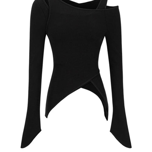 Load image into Gallery viewer, Black Irregular 3 Ways Wear Knitting Sweater O-neck Long Sleeve Women Pullovers New Fashion Spring Autumn 2025 1DH9225
