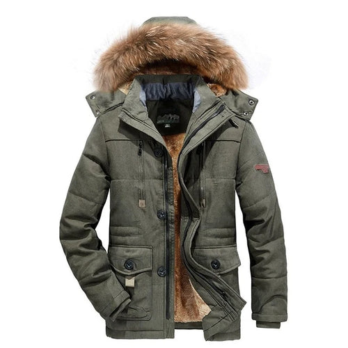 Load image into Gallery viewer, Men Thick Windproof Parka Autumn Winter New Fleece Warm Removable Hooded Military Tactical Parka Men Coat Parka Outwear Men
