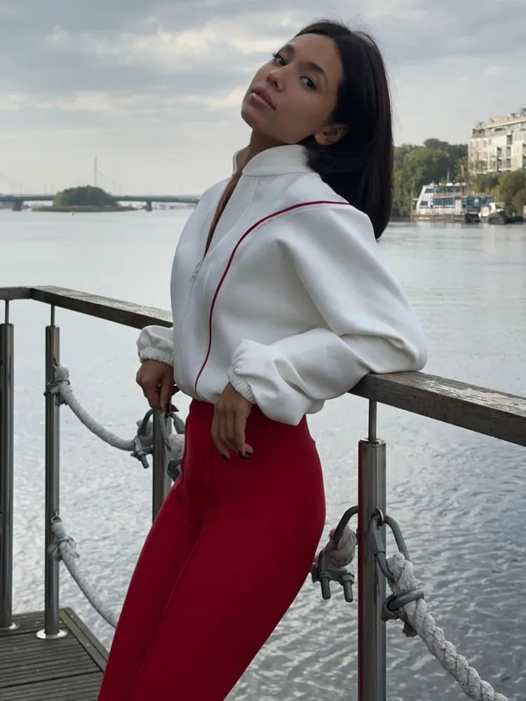 Fashion Autumn/Winter New 2025 Stretch Tight Jumpsuit Women Zipper Long Sleeve Casual Jumpsuit Outdoor Sports Rompers