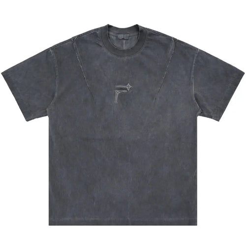 Load image into Gallery viewer, Vintage Men T-Shirt Grunge Retro Embroidery Folds Washed Tshirt Streetwear 2024 Hip Hop Harajuku Punk Gothic Cotton Loose Tops
