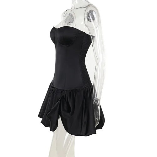 Load image into Gallery viewer, Off-shoulder Backless Sexy Mini Dress For Women Robe Fashion Solid Strapless Sleeveless A-line Slim Sexy Club Dress
