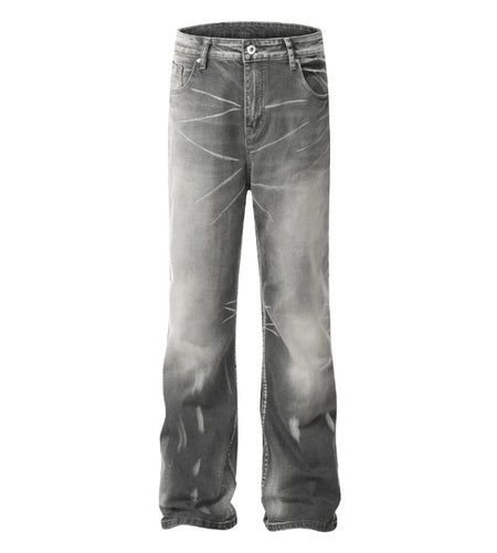 Men's Jeans Summer New American Style Straight Leg Trendy Loose Micro Flared Casual Gradient Color Male Trousers 9W1783