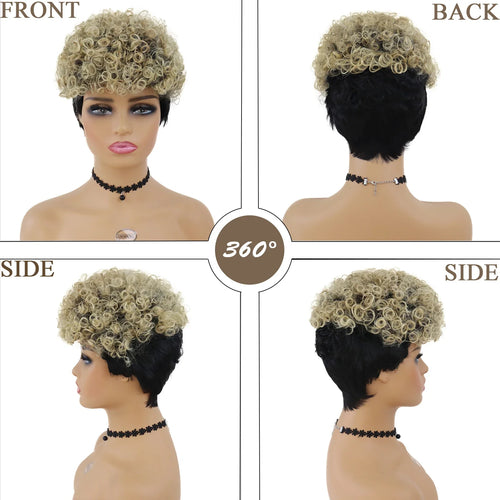 Load image into Gallery viewer, Curlys Wigs Synthetic 1920s Flapper Wigs Grey Hair Wigs for Black Women Short Wig with Bangs Regular Wig for Afro Seniors Woman
