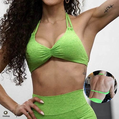 Load image into Gallery viewer, Shoulder Strap Neck Hanger BUTTERFLY SPORTS BRA
