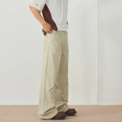 Load image into Gallery viewer, Men's Cargo Pants New American Style Folding Design Silhouette Micro Flared Niche Trendy Soldi Color Male Bottoms 9W1897
