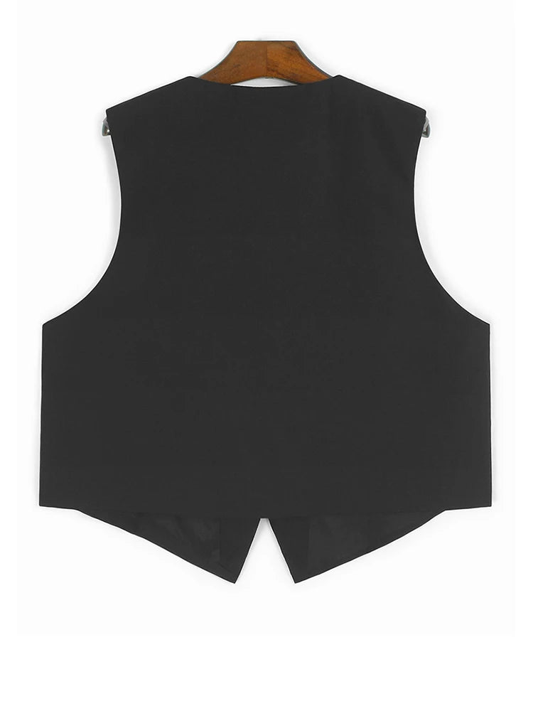 Big Size Black Dot Vest Wide Leg Pants Two Piece Suit New V-Neck Sleeveless Women Fashion Tide Spring Autumn 2025 1DJ1105