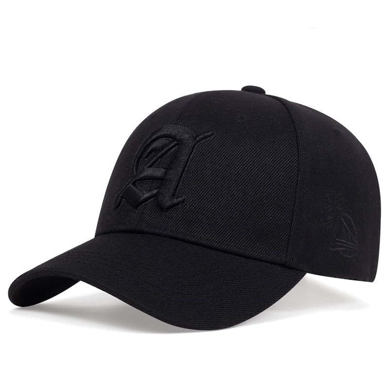 Gothic Letter A Black Cap Man Luxury Brand Outdoor Sport Baseball Caps for Men Hat Baseball Hats