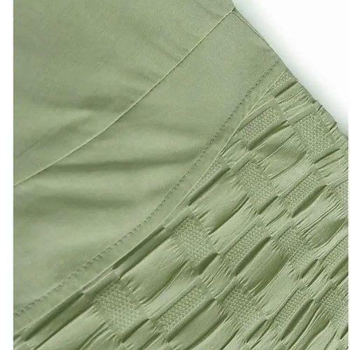 Load image into Gallery viewer, Women Green Plaid Pleated Big Size Casual Blouse New Lapel Short Sleeve Shirt Fashion Tide Spring Summer 2025 1DH6308
