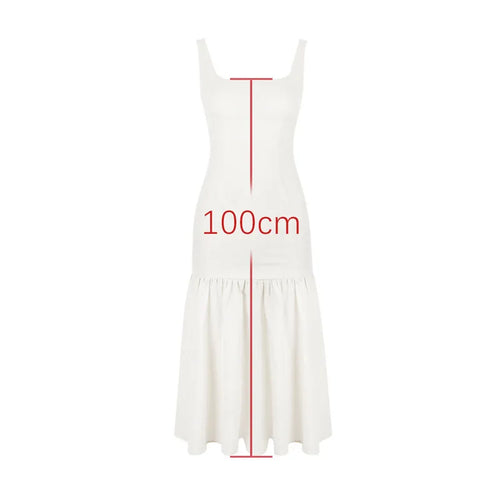 Load image into Gallery viewer, Backless Maxi Fishtail Dress For Women Gown Fashion Square Collar Sleeveless Loose Pleated Long Dress Elegant Dresses
