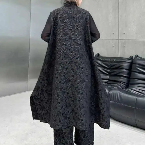 Load image into Gallery viewer, Coffee Big Size Vest Wide Leg Pants Two Piece Suit New V-Neck Sleeveless Women Fashion Tide Spring Autumn 2025 1DH4580
