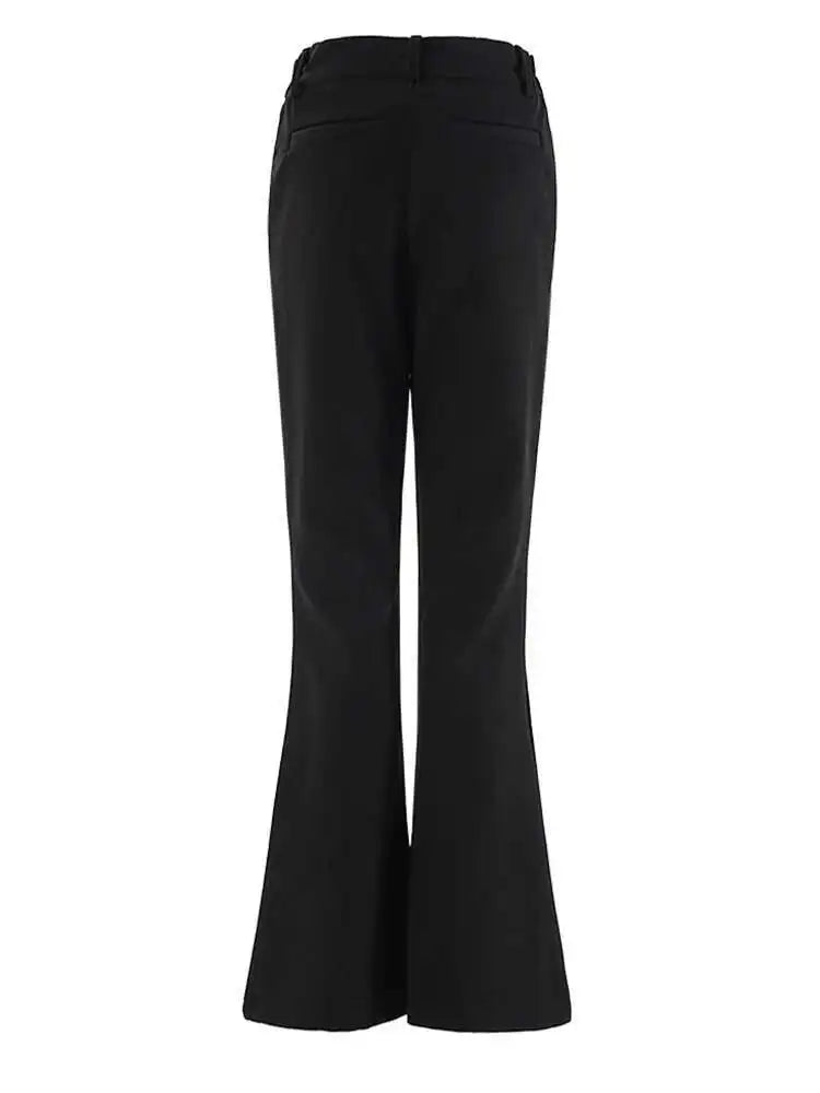 High Elastic Waist Black Ruffles Spliced Long Wide Leg Pants New Trousers Women Fashion Tide Spring Autumn 2025  CPG2133