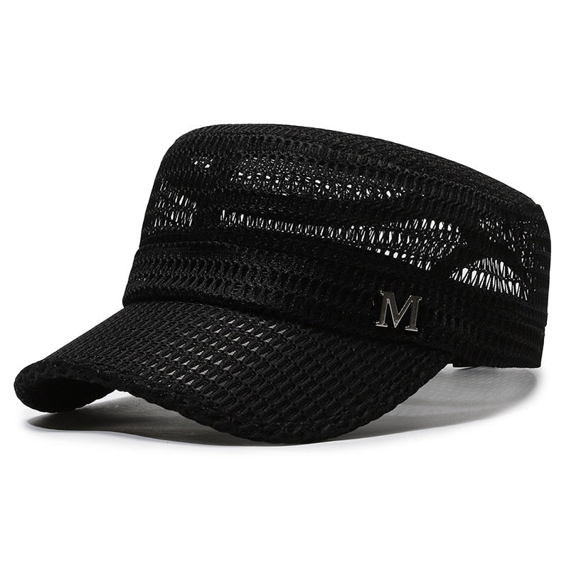 Summer Baseball Cap Breathable Military Hats with Mesh Flat Caps for Men Women Outdoor Snapback Bone Trucker Cap