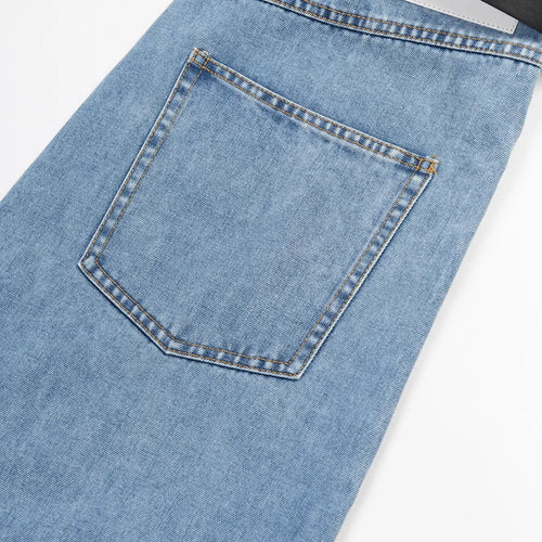 Load image into Gallery viewer, High Waist Blue Color-block Denim Long Wide Leg Jeans New Loose Women Trousers Fashion Tide Spring Autumn 2025 17A2013H01
