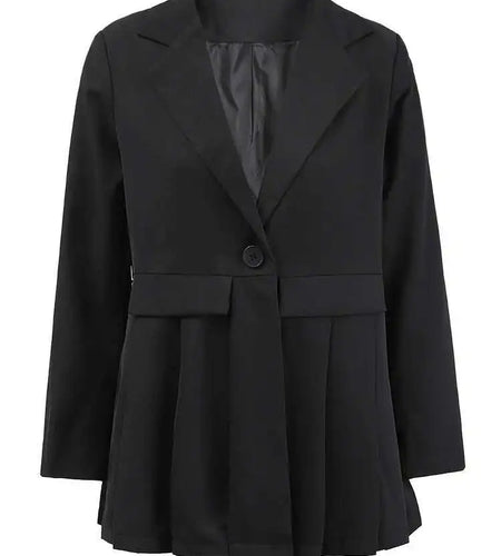 Women White Pleated Buckle Casual Blazer Loose New Lapel Long Sleeve Jacket Fashion Tide Spring Autumn 2025 2DA3933