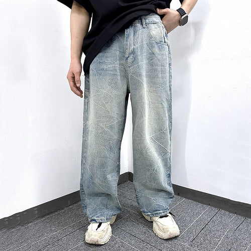 Load image into Gallery viewer, Men&#39;s Jeans Spring American Style New Washed Worn-out Lightning Pattern Design Gradient Color Stylish Male Trousers 9W1865
