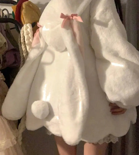 Kawaii Patchwork Loose Casual Hooded Coats Japanese Streetwear Fashion Fluffy  New Y2k Aesthetic Grunge Pocket Women Tops