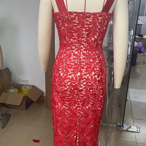 Load image into Gallery viewer, Bows Lace Sexy Maxi Dress For Women Fashion Sleeveless Backless Bodycon New Year's Birthday Club Party Long Dress
