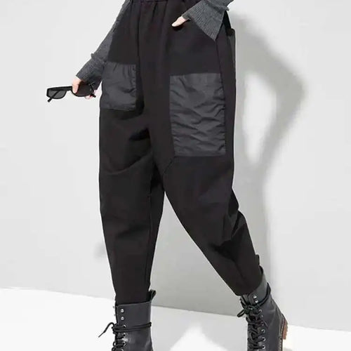 Load image into Gallery viewer, High Elastic Waist Black Pockets Long Harem Pants New Loose Fit Trousers Women Fashion Tide Spring Autumn 2025 1DF4636
