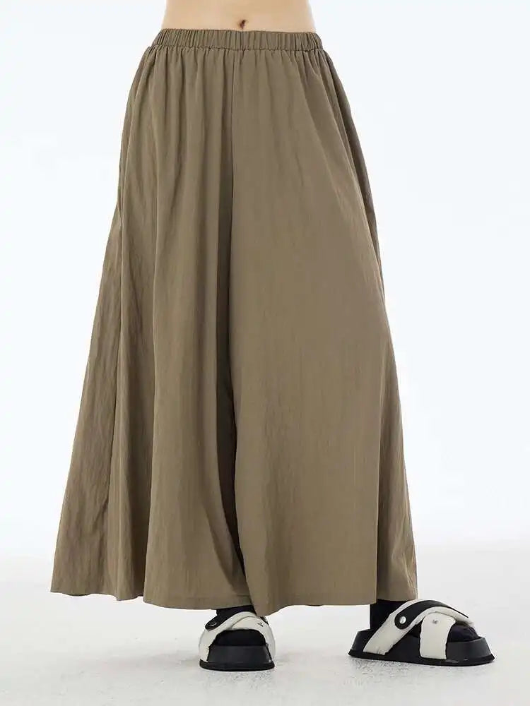 High Elastic Waist Khaki Brief Long Wide Leg Casual Pants New Trousers Women Fashion Tide Spring Autumn 2025 1DH6203