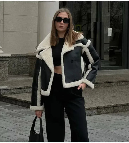 Women's Wear 2024 Autumn/Winter New Product Blended Long Sleeve Collar Warm Coat Cotton Jacket 2024