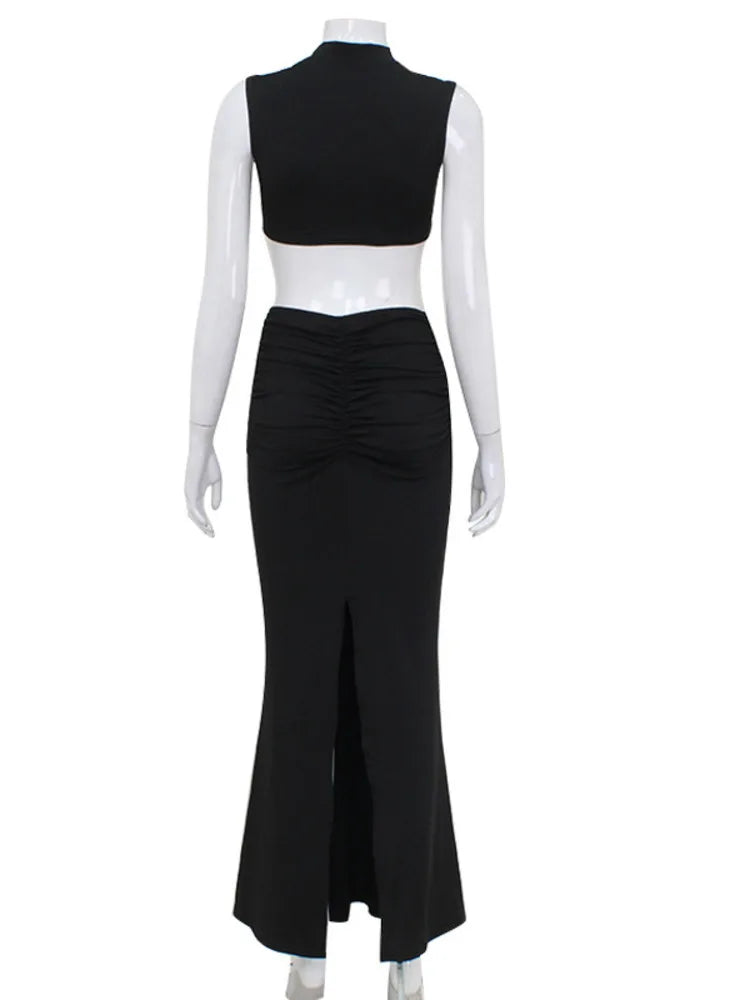 Elegant Sleeveless 3D Flower Bodycon Women Party Evening Dress New Solid Color Half High Collar Backless Sexy Vestido