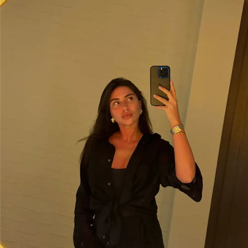 Load image into Gallery viewer, Summer Beach Two Piece Sets Women Long Sleeve Shirt And Mini Skirt Female See Through Loose 2 Piece Set Beachwear
