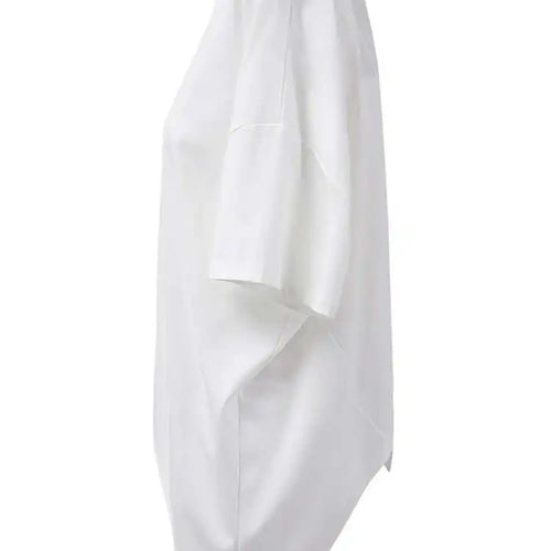 Load image into Gallery viewer, Women Black Irregular Topstitched Big Size Casual T-shirt New Round Neck Short Sleeve Fashion Spring Summer 2025 CPG1353
