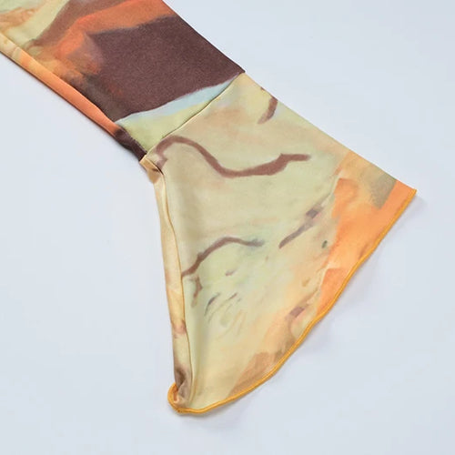 Load image into Gallery viewer, Hollow Out Print Sexy Mini Dress For Women Autumn New Off-shoulder Long Sleeve Bodycon Ruffled Slit Sexy Dress New
