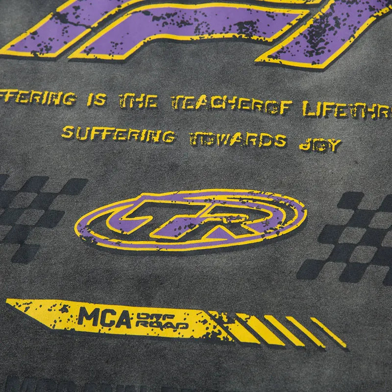 Vintage T-Shirts Grunge Y2K Graphic Printed Tie Dye Washed Tshirt Men Hip Hop Punk Gothic Streetwear Harajuku Casual Cotton Tops