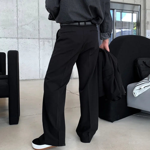 Load image into Gallery viewer, Summer Men&#39;s Casual Pants Wide Leg Droop Straight Menwear Loose Pockets Male Trousers Korean Style Solid Color 9C6427
